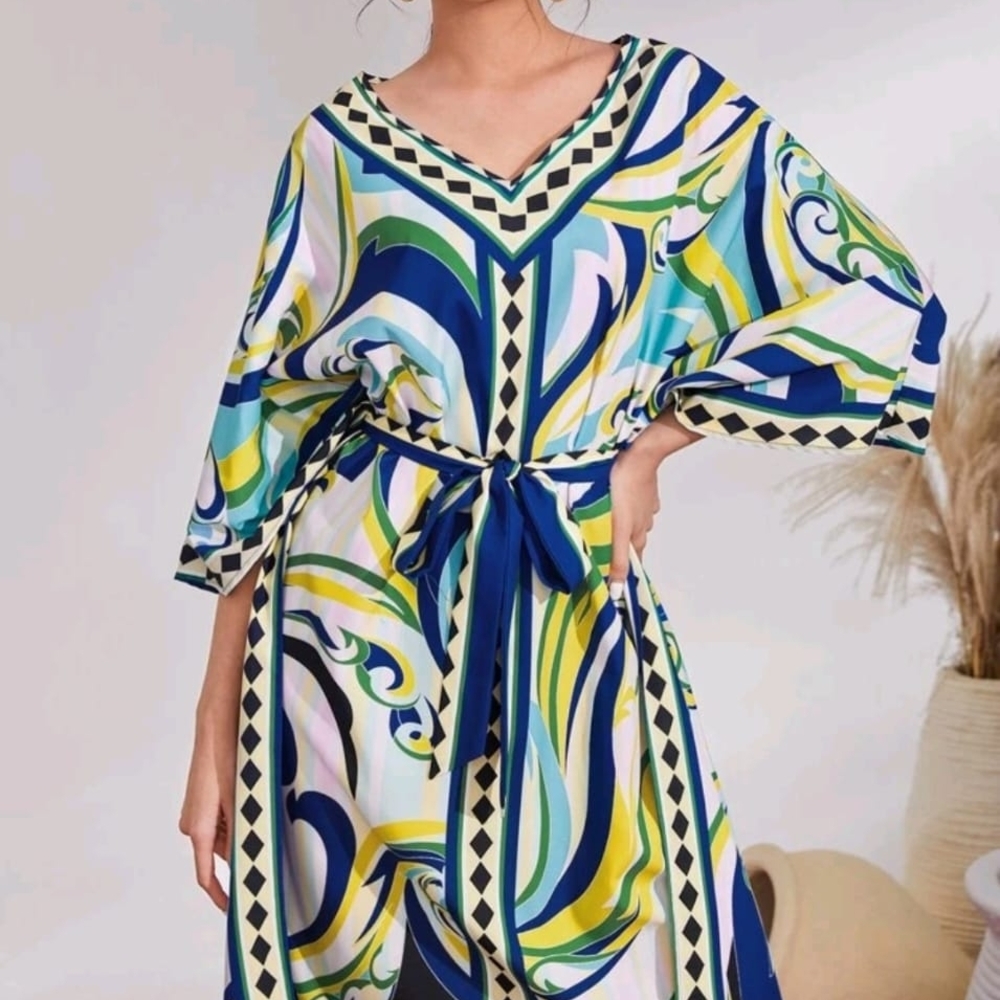 Colorful Abstract Patterned Dress